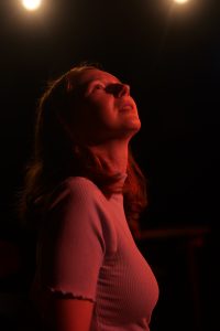 actress Olga Buneev in a play by The Actors Circle Berlin in 2025